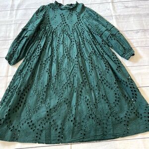 Belati Green Eyelet Dress